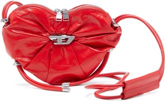 Diesel Scrunch-D-Heart shoulder bag in scrunched leather - Shoulder Bags - Woman - Red