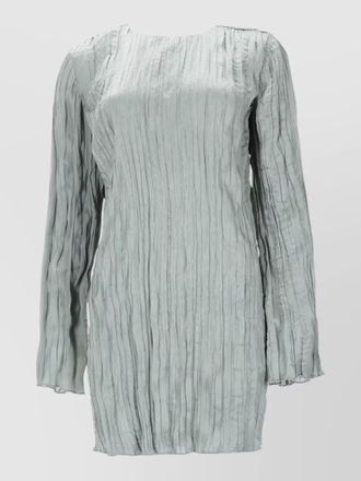 Staud long sleeve dress round neckline texture