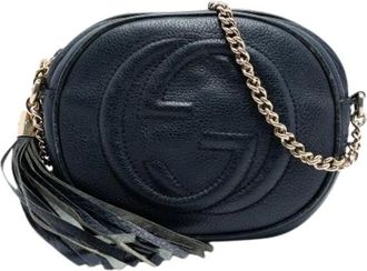 Gucci Pre-owned Cross Body Bags, female, Blue, Size: ONE SIZE Pre-owned Soho Crossbody