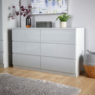 Home Source Industries Chest 4 / 6 Drawers Spacious Bedroom Storage Unit Modern Organiser in Grey