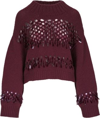 Brunello Cucinelli Opengebreide trui - Rood