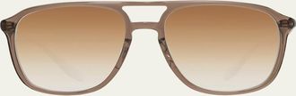 Barton Perreira Mens Double-Bridge Acetate Aviator Sunglasses