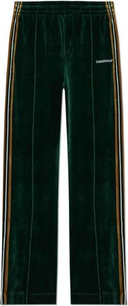 Casablanca Velvet Track Pants With Logo - Heren - Broeken - Groen - Maat: L Velours