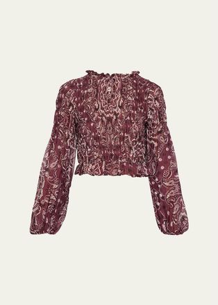 Cara Cara Weston Smocked Paisley Blouse