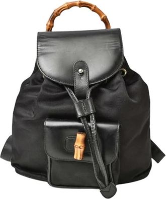 Gucci Pre-owned Vintage Rugzak - Dames - Vintage Rugzakken - Zwart - ONE Size - Leer - Vintage