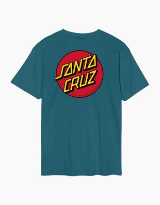 Santa Cruz Mens Santa Cruz Mens Classic Dot Short Sleeve T-Shirt - Blue/Green - Size: 38