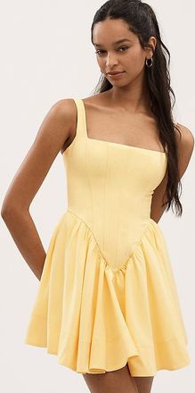 Bardot Larson Sleeveless Square-Neck Corset Basque-Waist Mini Dress