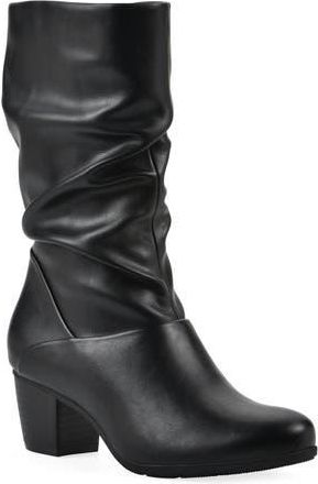 White Mountain Angelie Slouch Boot in Black Smooth at Nordstrom Rack, Size 9.5