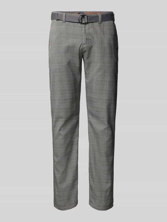 Mc Neal Straight Fit Stoffhose mit G&uuml;rtel in Silber, Gr&ouml;&szlig;e 42
