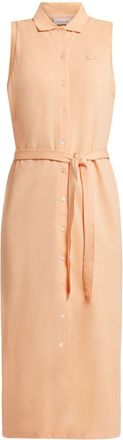 Lacoste logo-patch cotton dress - women - Cotton - 34 - Orange