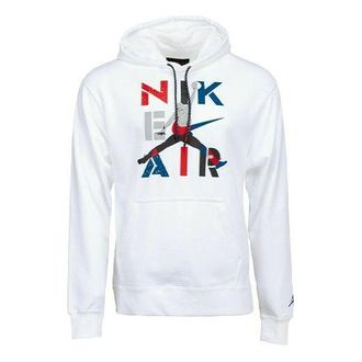 Nike Jordan Air Jordan 4 M J Lgc Po Chest Printing Drawstring Hoodie White CQ8291-100