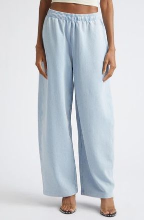 Alexander Wang Crystal Embellished Relaxed Fit Cotton Sweatpants in Washed Sky at Nordstrom, Size X-Small
