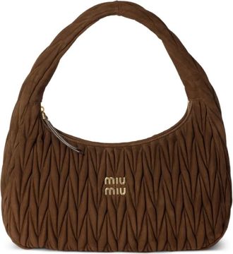 Miu Miu Borsa a spalla Wander matelassé - Marrone