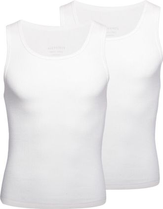 AllSaints 2-Pack Organic Cotton Rib Tanks in White at Nordstrom, Size X-Large