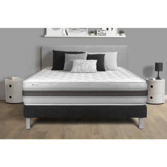 VITALIT Somier Negro + Colch&oacute;n Con Espuma Viscoel&aacute;stica 130 X 200