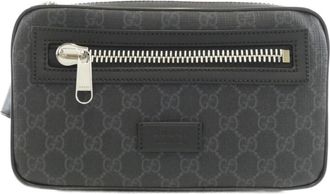 Gucci Black Gray Gg Supreme Fanny Pack (Pre-Owned)