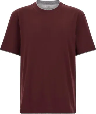 Brunello Cucinelli Hombre, Camisetas, Rojo, Talla: M