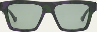 Gucci Mens GG0962Sm Acetate Rectangle Sunglasses