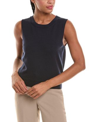 Oscar De La Renta Wool Knit Tank Top