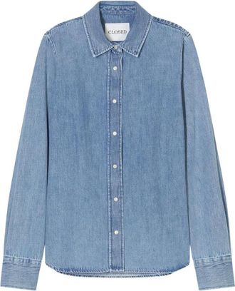 Closed Dames, Blouses & Shirts, Blauw, Maat: M Denim