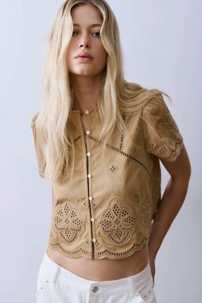 M&eacute;lissa Nepton Regina Blouse In Tan