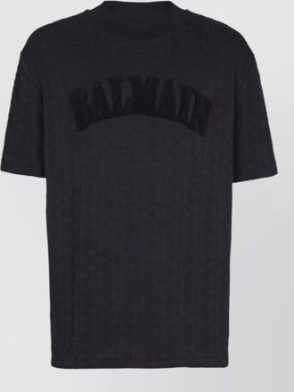 Balmain monogram terrycloth logo crewneck t shirt