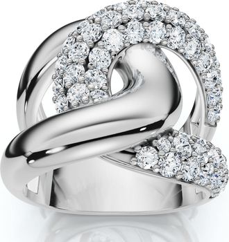 Pompeii3 2Ct Interlocked Brittany Diamond Ring 10k Gold Lab Grown Right Hand Band