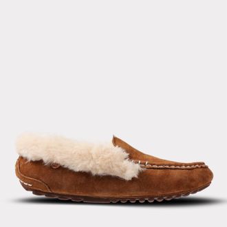 Lamofootwear Womens Aussie Slip-On Moc Slippers In Chestnut