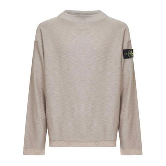 Stone Island Round-neck Knitwear, male, Beige, Size: M Crew Neck Knitwear