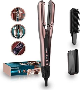 Cecotec Cecotec Plancha De Pelo Con Aire - Doble Placa Calefactora - 2 Accesorios - Airlisse 2in1 Forcedry Duo Black. 1000w, 112000rpm