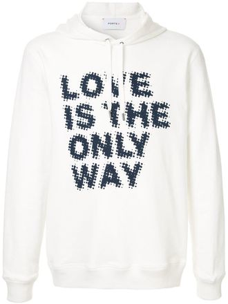 Ports V slogan hoodie - unisex - Cotton - S - White
