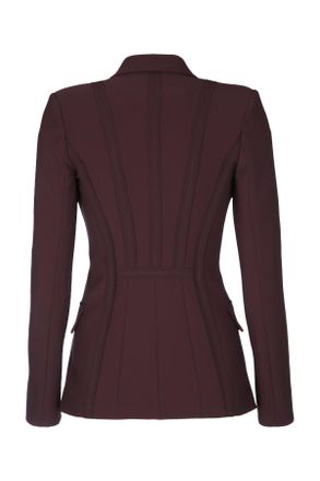 Elisabetta Franchi Womens Giacca Monopetto Cacao Plea Giacche E Gilet Jacket