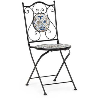 BIZZOTTO Bizzotto - Silla Plegable Mykonos - Estructura De Acero Y Tablero De Cer&aacute;mica - 120x80x75 Cm