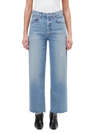 A Gold E Womens Ren Wide Leg Cut Hem Jeans In Forum