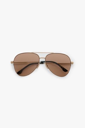 Victoria Beckham Metal Pilot Sunglass In Gold Blue