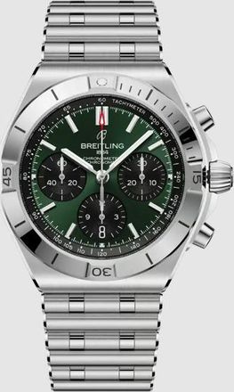 Breitling Chronomat Chronograph Automatic Chronometer Green Dial Mens Watch AB0158101L1A1