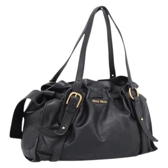 Miu Miu Pre-owned Shoulder Bag - Dames - Pre-owned - Zwart - Maat: ONE Size Leer