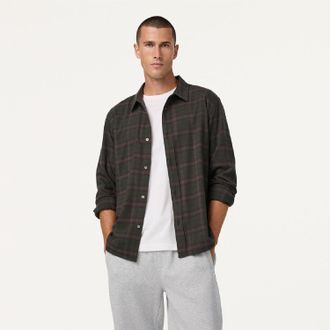 Vuori Clothing Mens Midweight Long-Sleeve Flannel Button-Down Shirt Green XL