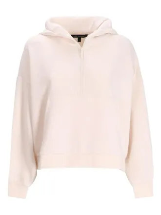 A|X Armani Exchange half-zip hoodie - women - Polyamide/Viscose/Elastane - M - Neutrals