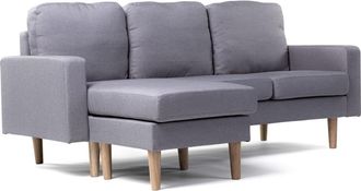 Habitat & Jardin Sof&aacute; esquinero gris 194 x 75 x 84 cm