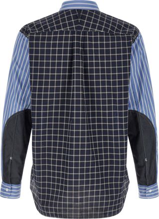 Junya Watanabe Patchwork Cotton Poplin Shirt - Blue