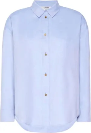 Max Mara Overhemden, Dames, Blauw, 2Xs, Katoen, Volonta Buttoned Shirt