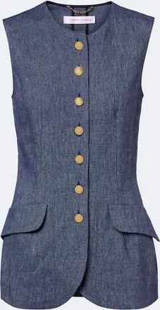 Carolina Herrera Linen, wool, silk, and cashmere vest