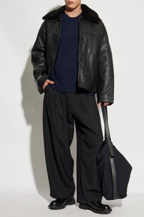 STUDIO NICHOLSON Line Trousers, Mens, Black
