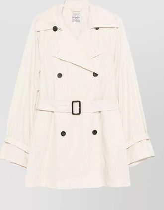 Toteme cotton trench coat belted waist storm flap