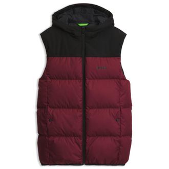 BOSS Water-repellent hooded vest with down filling