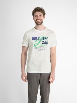 Lerros T-Shirt LERROS LERROS Herren T-Shirt mit Brustprint, Herren, Gr. XXL, weiss (broken wei&szlig;), 100% Baumwolle, Rundhals, Shirts T-Shirt