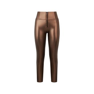 Freddy Pantaloni WR.UP 7/8 vita alta in similpelle metallizzata
