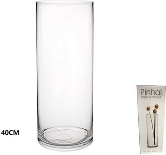 Trade Shop Trade Shop - Vaso 40cm Clilindrico In Vetro Trasparente Elegante Per Fiori Piante