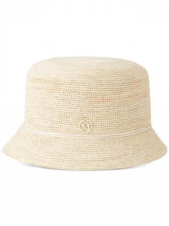 Maison Michel Axel Soft Fino Crochet Bucket Hat In Natural